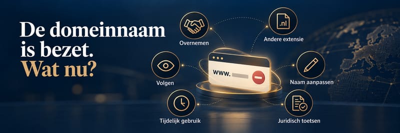 De domeinnaam is bezet: welke mogelijkheden zijn er nog?